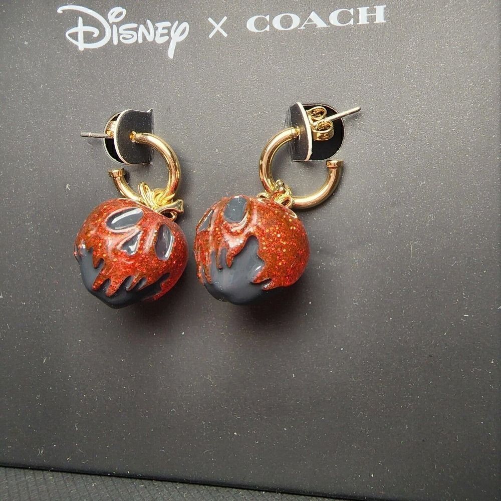NWT COACH x DISNEY CD812 Villain Poison Apple Earrings CD812 Evil Queen - Picture 2 of 4